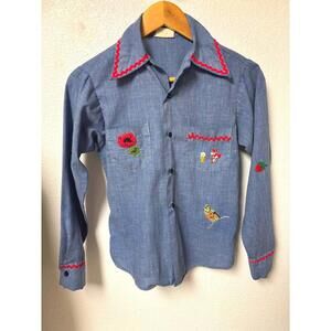Vintage Embroidered Youth Button Down